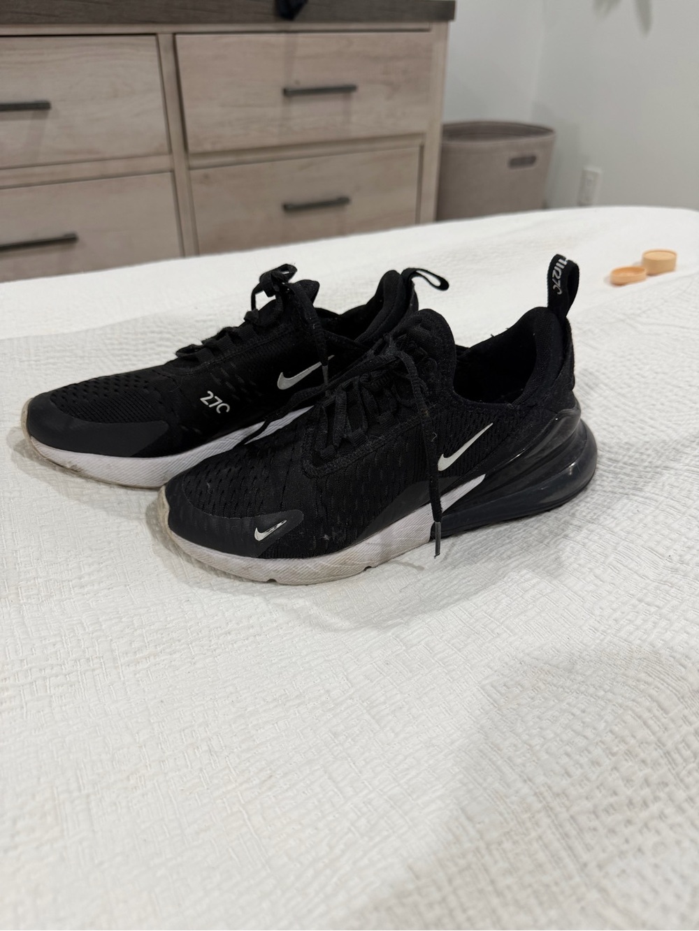 Nike Kids' Black & White Air Max Style Sneakers